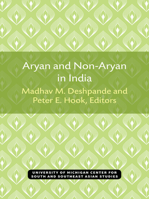 Title details for Aryan and Non-Aryan in India by Madhav Deshpande - Available